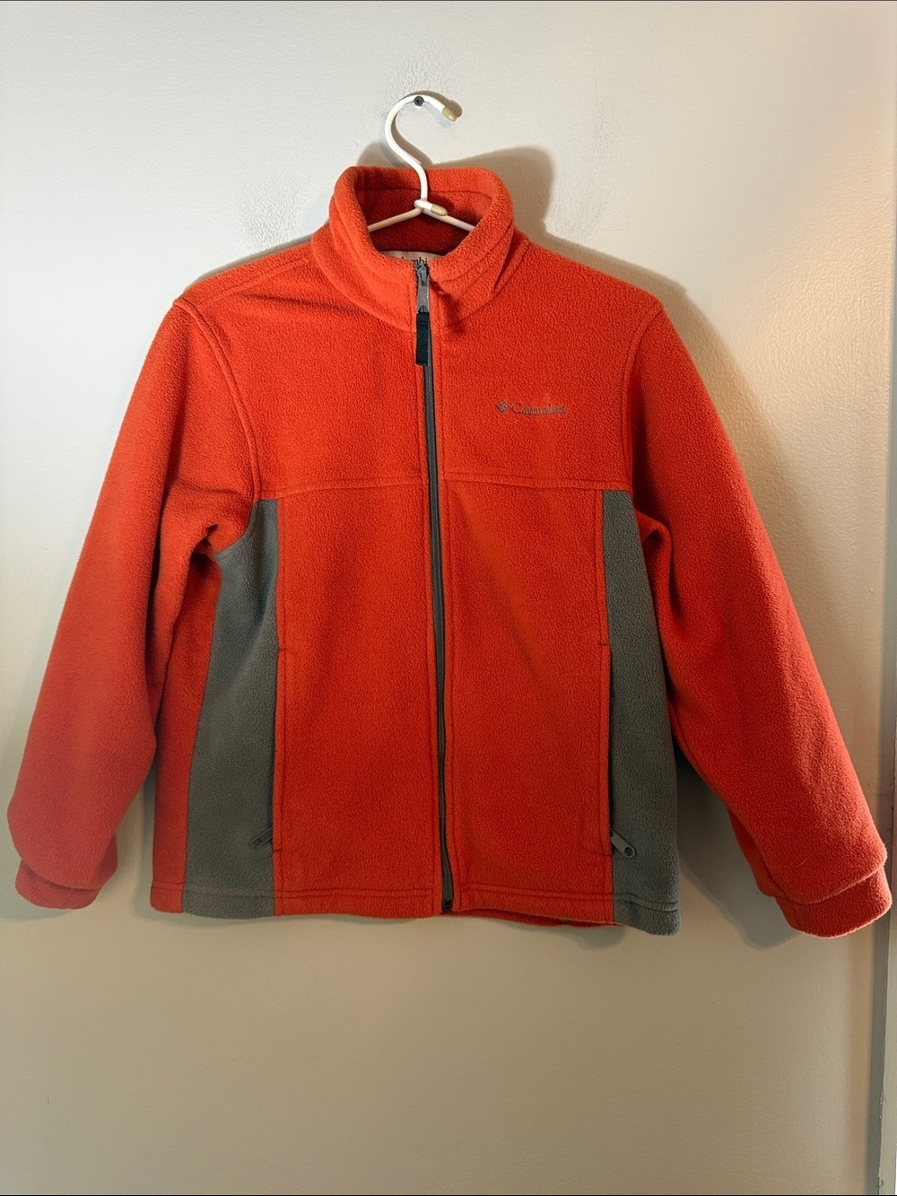 Columbia Youth Orange & Gray Full Zip Fleece Jacket Size Youth 10/12